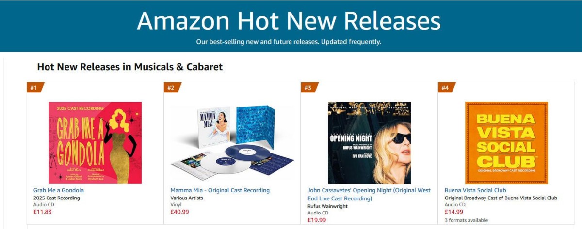 GSA's Grab Me A Gondola listing as no 1 in Amazon listing July 2025