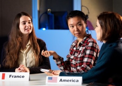 Translation students talking