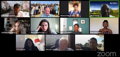 Screenshot of the zoom webinar about women in small tourism communities