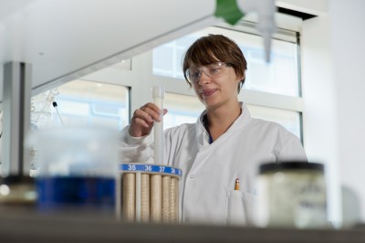 Student in chemistry lab