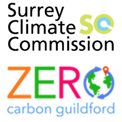 Surrey Climate Commission and Zero Carbon Guildford logos