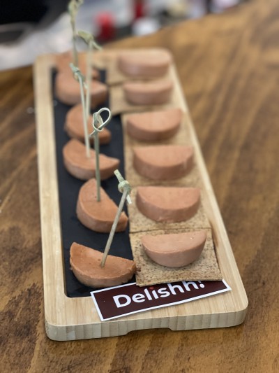 Delishh slices of plant-based sausage