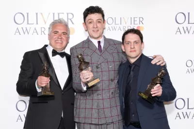 3.	Darren Clark, John Dalgleish and Jethro Compton with their Olivier Awards for Benjamin Button, April 2025
