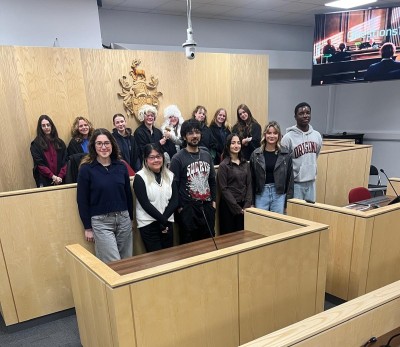 Students at Street Law workshop in the University of Surrey's Court of the Future