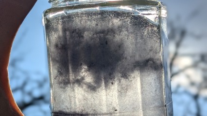 Plastic jar in sunlight