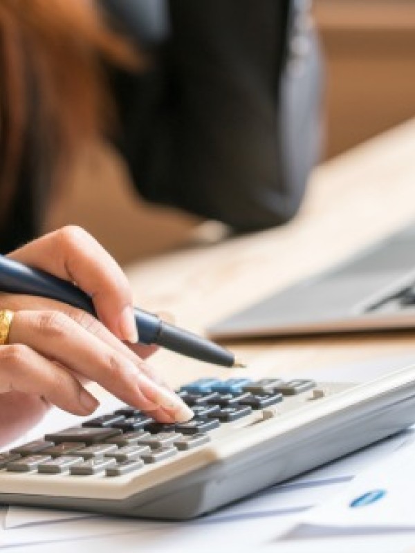 Person using a calculator