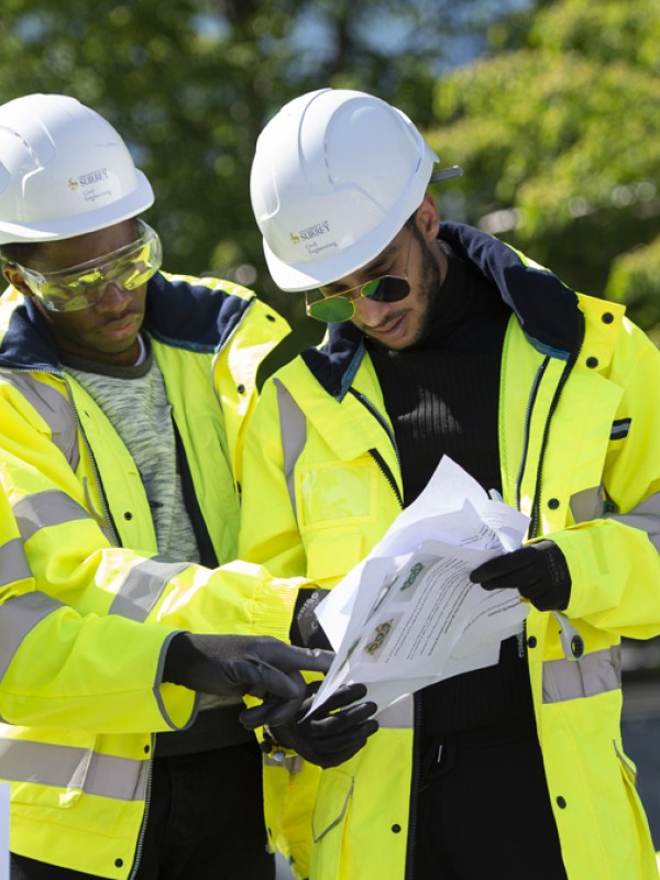 Students building a structure as part of the DAD project
