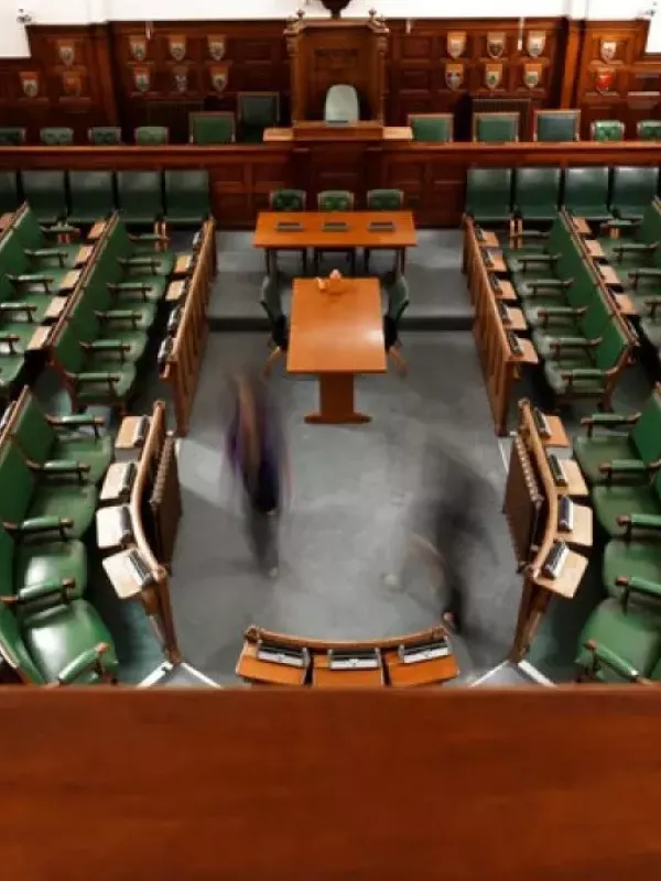 Aerial shot of court of law