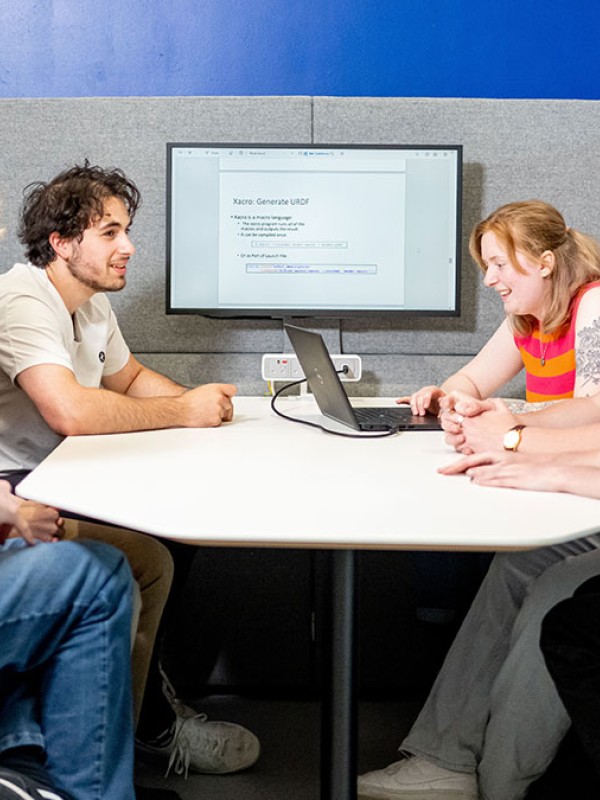 Students in collaboration booth