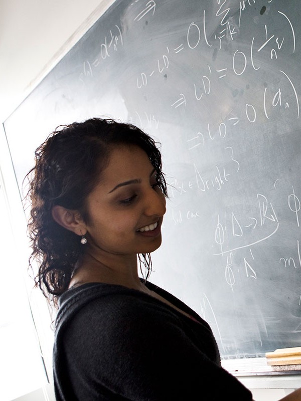 Student using blackboard