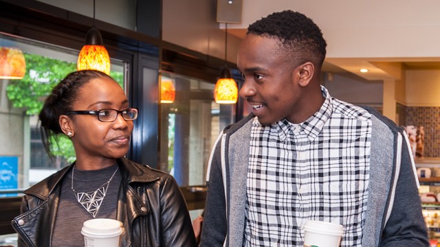 Two students talking