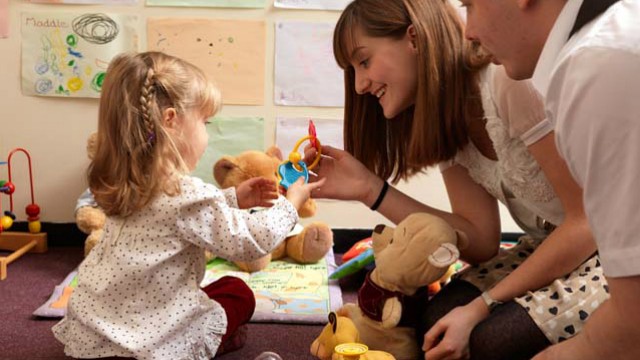 A child taking part in research
