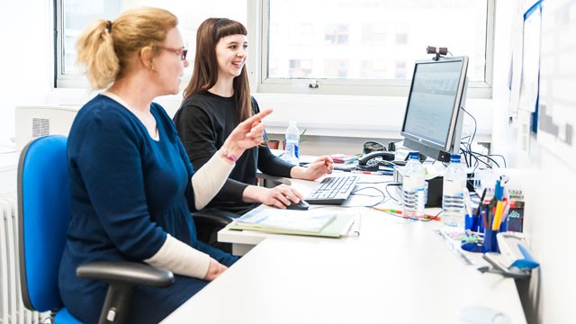 Student being given learning support in the Library