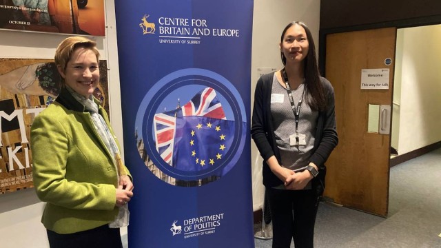 Professor Amelia Hadfield and CBE Business Manager Maya Chew showcasing CBE