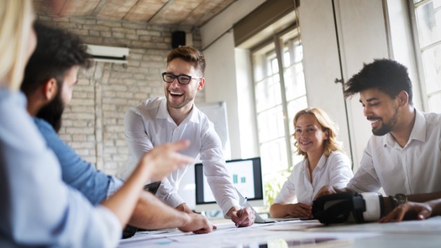 Creative business people working in office