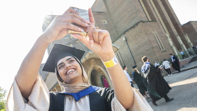 International student graduating