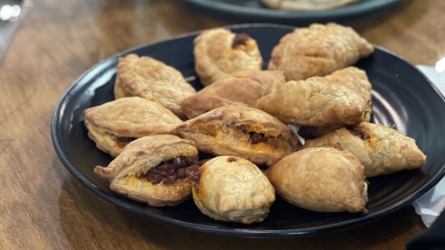 Plate of vegan meat samples for tasting event