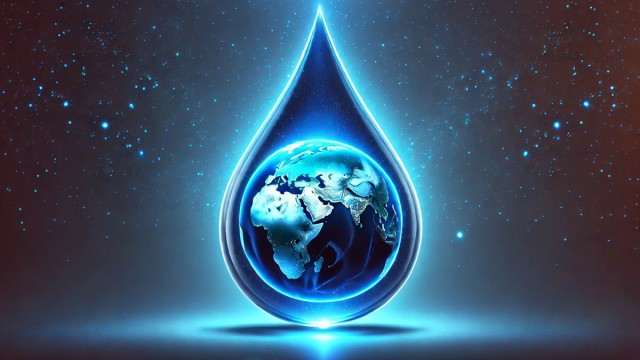 Illustration of water on earth