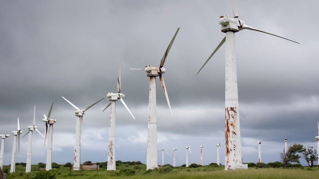 Rusted wind turbines