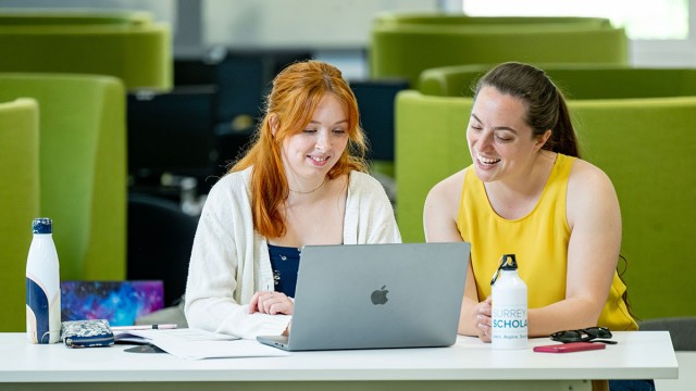 Students studying in the Library