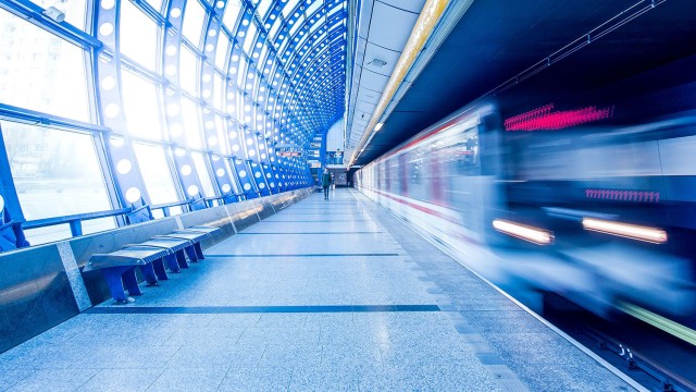 Train pulling into station