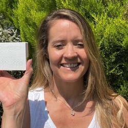 Jennifer Mason holding sensor