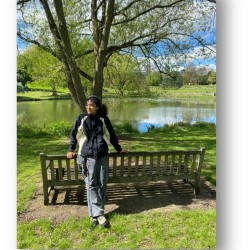 Scholarship Recipient Irene on campus