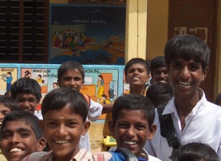 Row of children smiling
