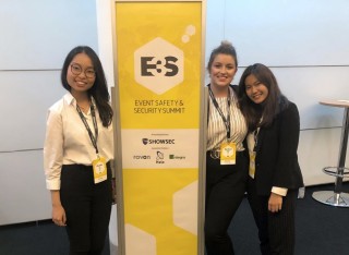 Three students at event safety and security summit