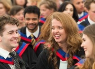 A group of students at a graduation ceremony