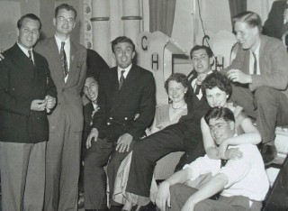 Students in the 1950s at a social event