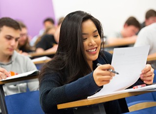 Lecture hall with undergraduate maths students.