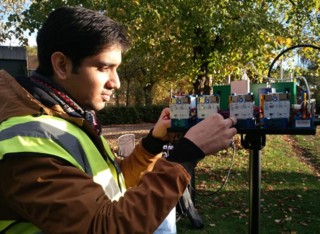 Man testing sensor kits