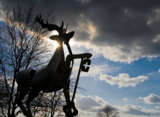 Stag sculpture at University of Surrey
