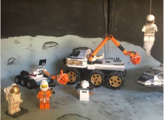 A LEGO moonscape