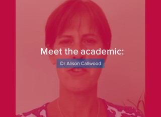 Screenshot of text that reads: 'Meet the academic: Dr Alison Callwood'