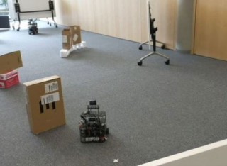 Two robots using the platform