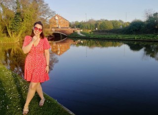 Sapphire Lally standing by the River Wey