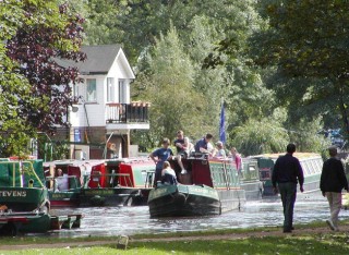 Canal boats on the River Wey in Guildford
