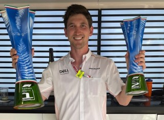 Nick Brown with the trophies