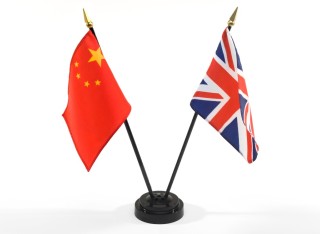 Chinese flag and Union Jack