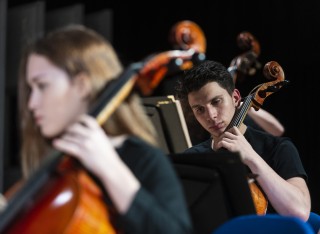 Music students rehearsing 