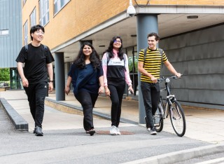 Postgraduate students on campus