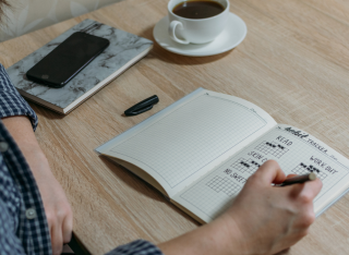 Image of someone tracking their habits