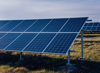 Photograph of a ground-mount solar array