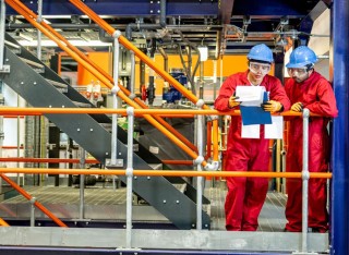 Checking over the paperwork in our Chemical Pilot Plant