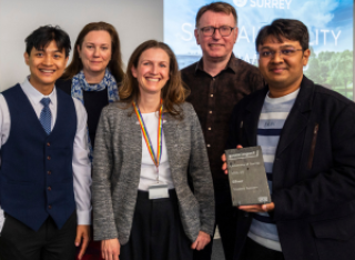 Employability and careers team receiving their sustainability award