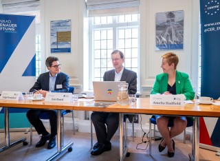 Panel of three speakers at CER/KAS hybrid discussion on 'How will EU enlargement shape the EU-UK relationship?'