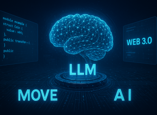 Graphic illustrating world’s first AI-powered Move language based LLM for Web3 Developers