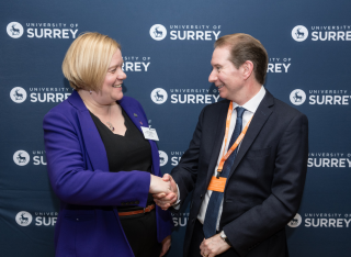 Alumna Zöe Franklin MP, Member of Parliament for Guildford meeting with Vice-Chancellor Professor Stephen Jarvis